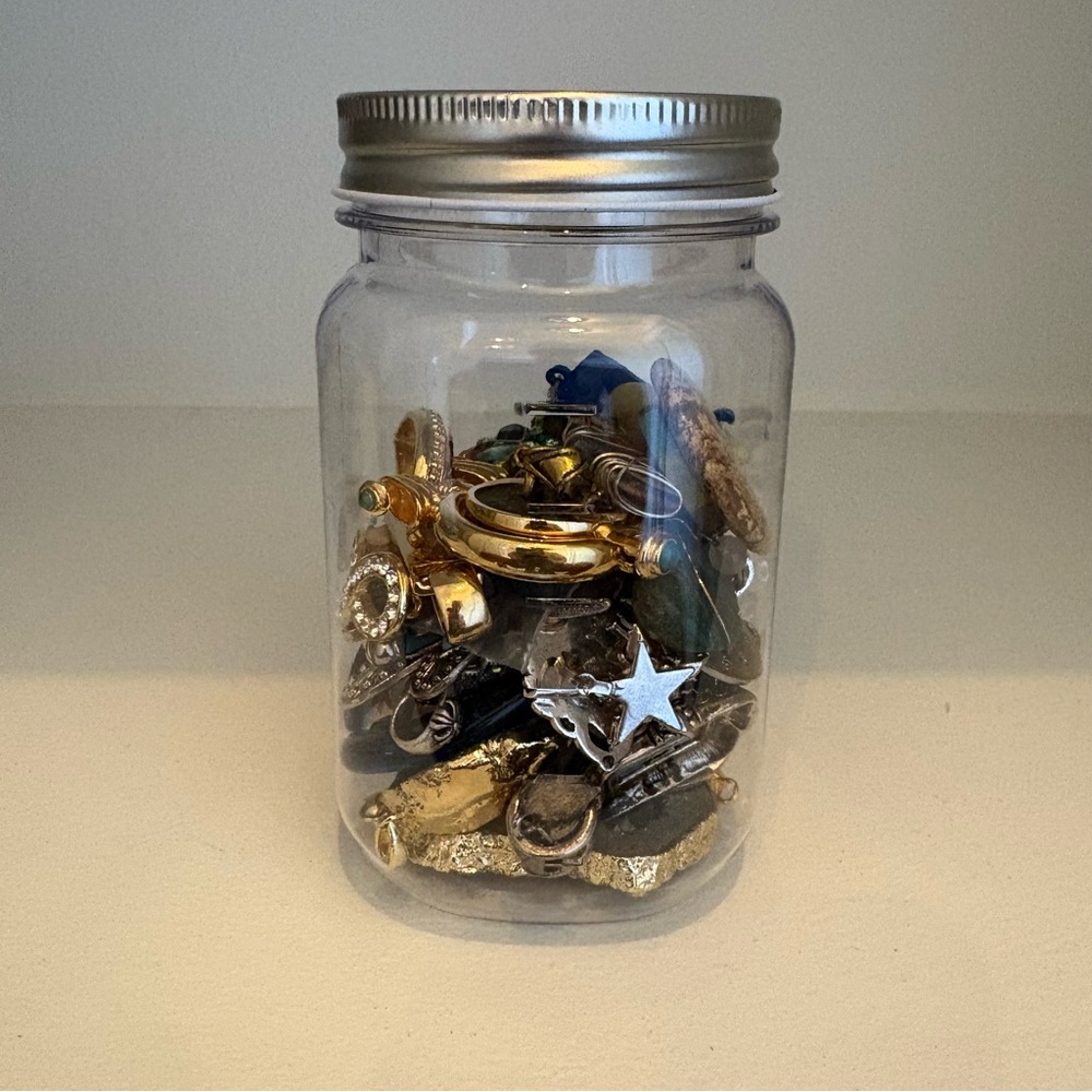 Mystery Plastic Mason Jar Lot of Wearable Necklace Pendants